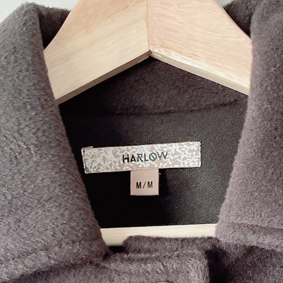 Harlow Cassidy Shirt Jacket NEW brown cropped shacket medium women's sweater - Picture 13 of 13